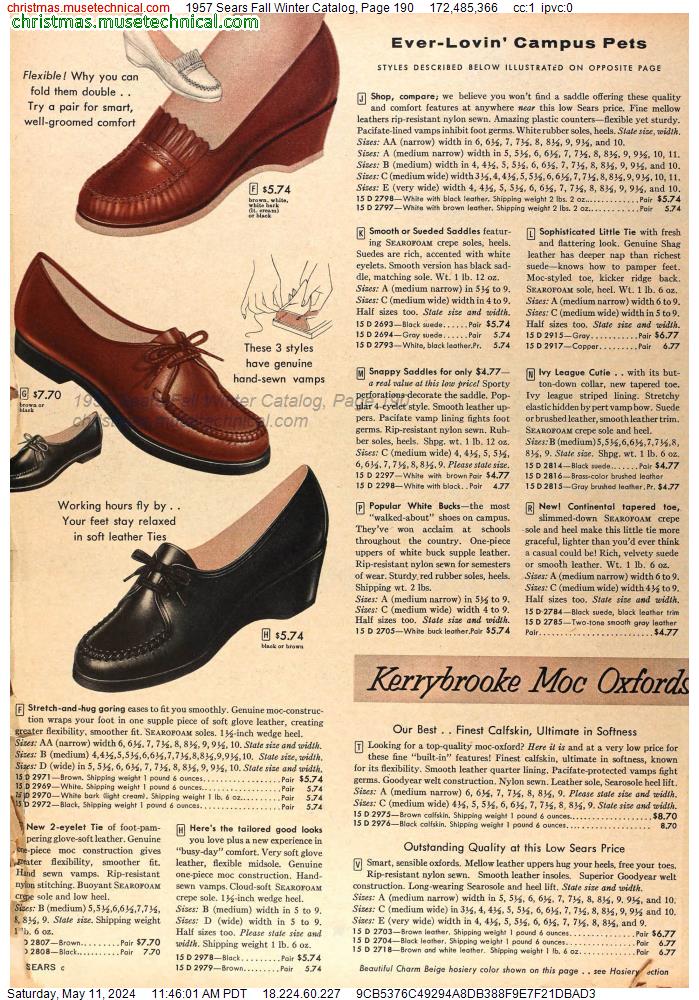 1957 Sears Fall Winter Catalog, Page 190