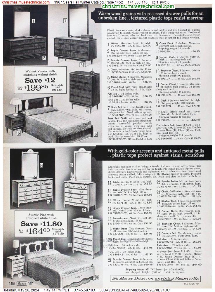1967 Sears Fall Winter Catalog, Page 1452