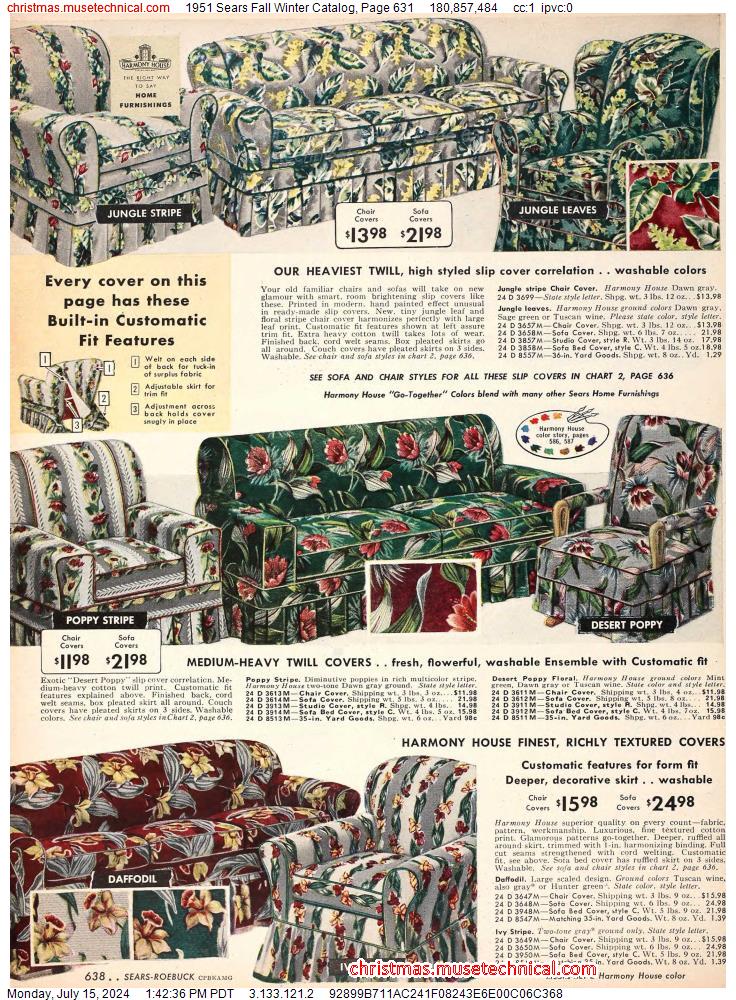 1951 Sears Fall Winter Catalog, Page 631