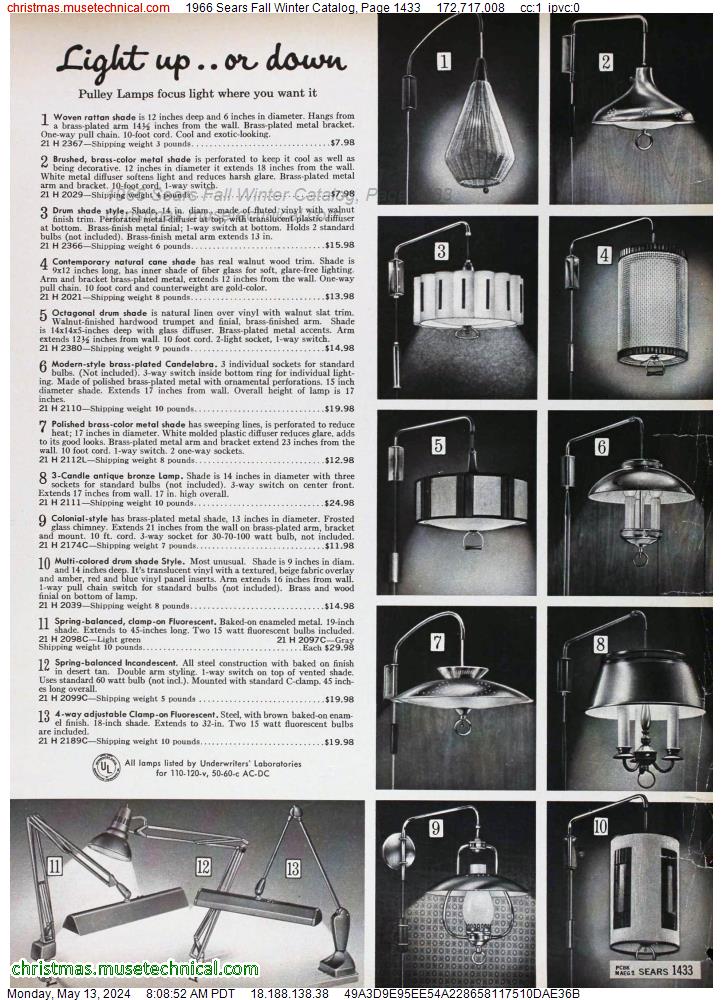 1966 Sears Fall Winter Catalog, Page 1433