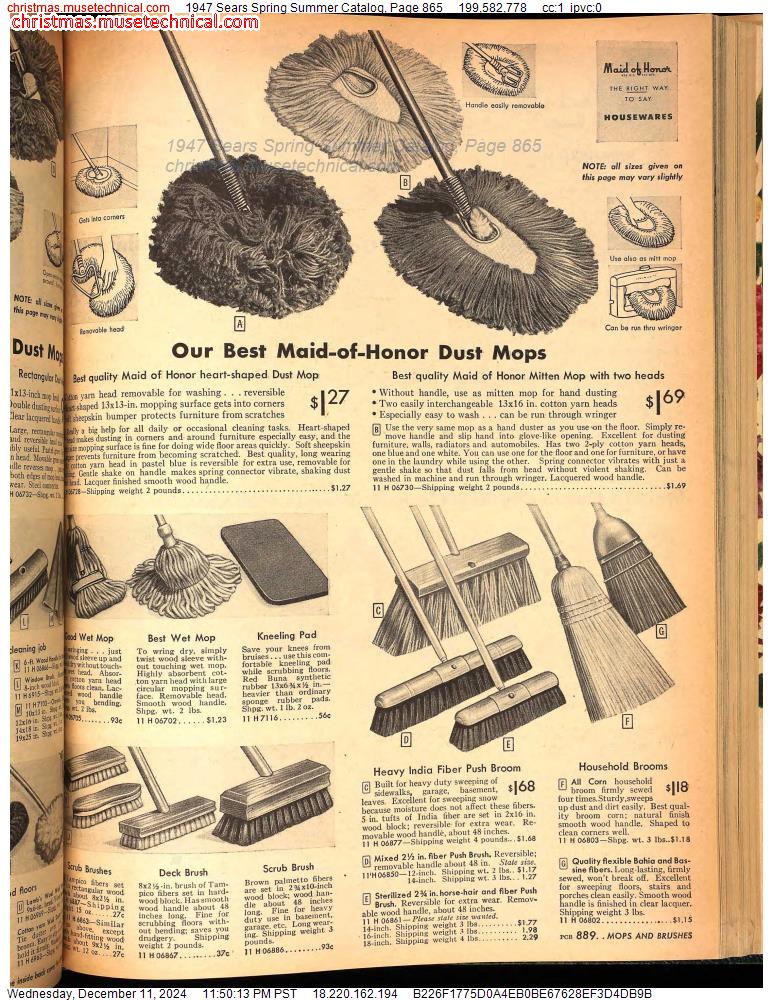 1947 Sears Spring Summer Catalog, Page 865