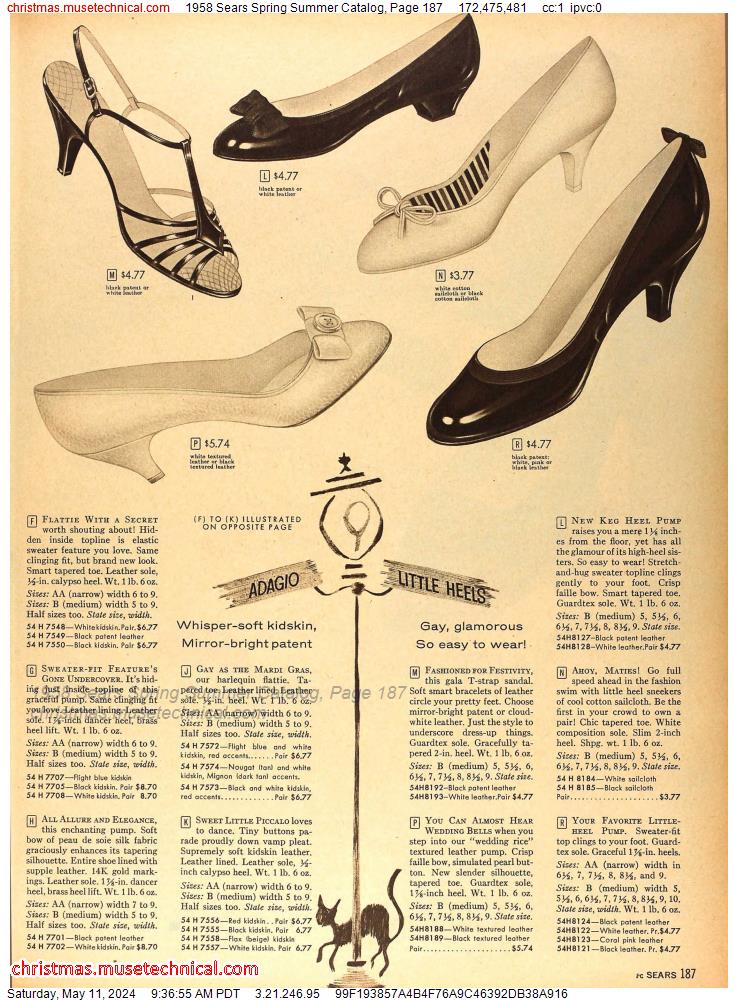 1958 Sears Spring Summer Catalog, Page 187