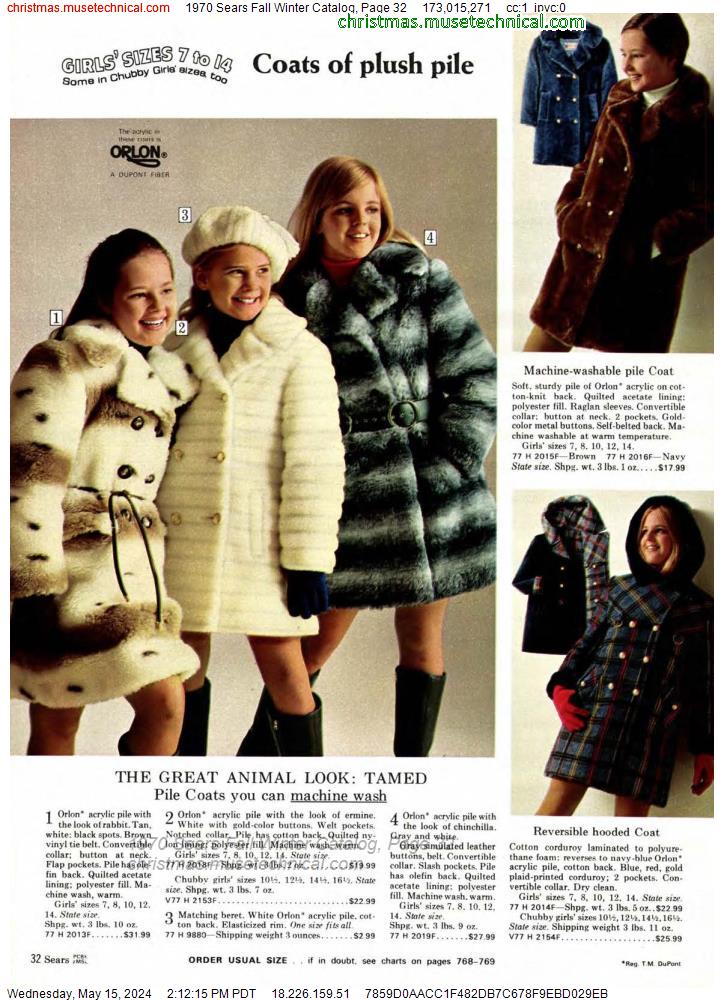1970 Sears Fall Winter Catalog, Page 32
