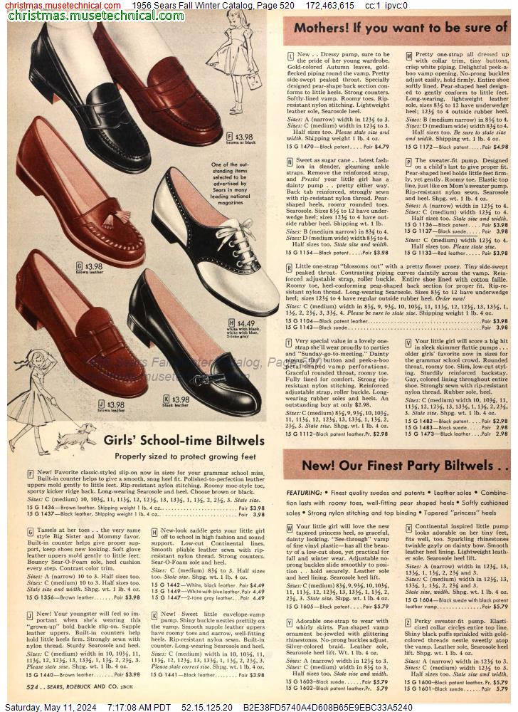 1956 Sears Fall Winter Catalog, Page 520