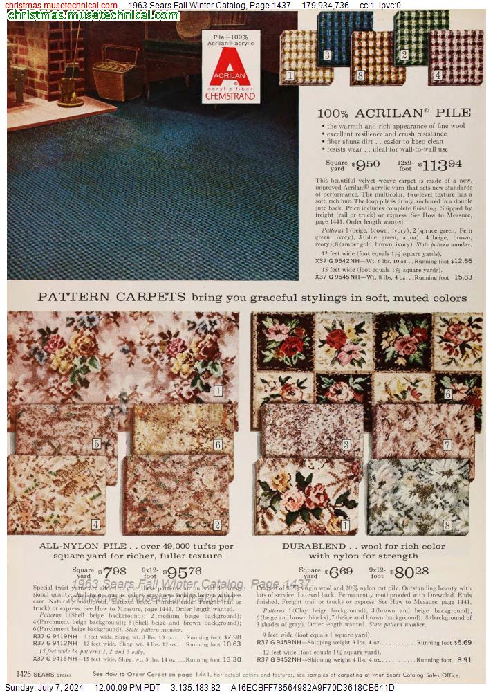 1963 Sears Fall Winter Catalog, Page 1437