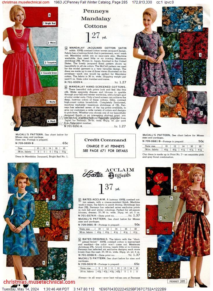 1963 JCPenney Fall Winter Catalog, Page 285