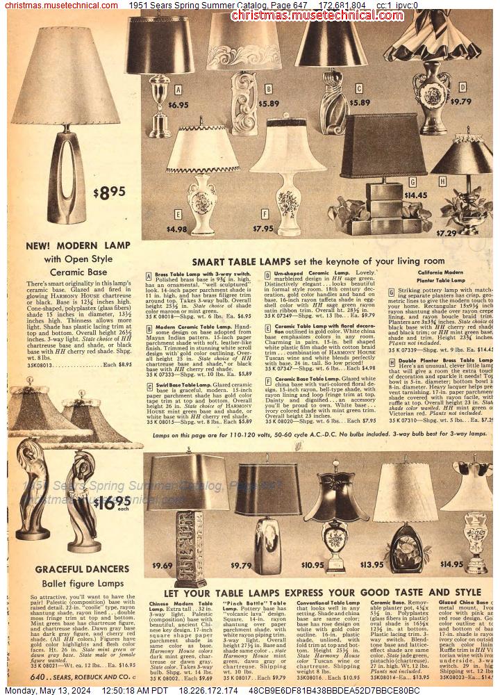 1951 Sears Spring Summer Catalog, Page 647