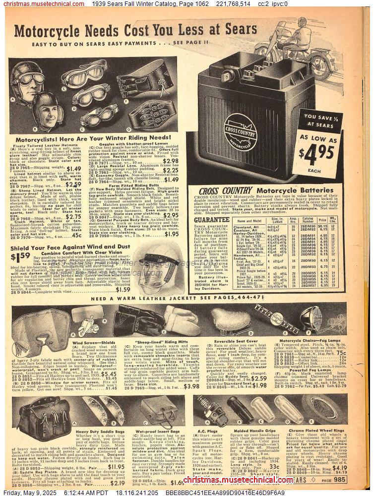 1939 Sears Fall Winter Catalog, Page 1062