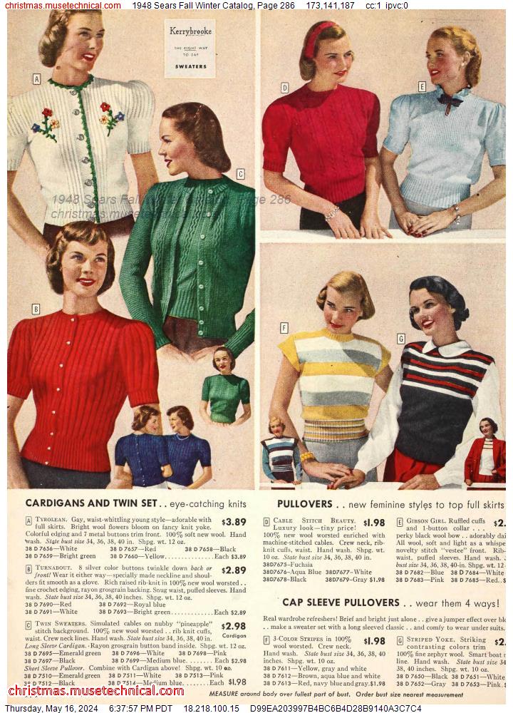1948 Sears Fall Winter Catalog, Page 286