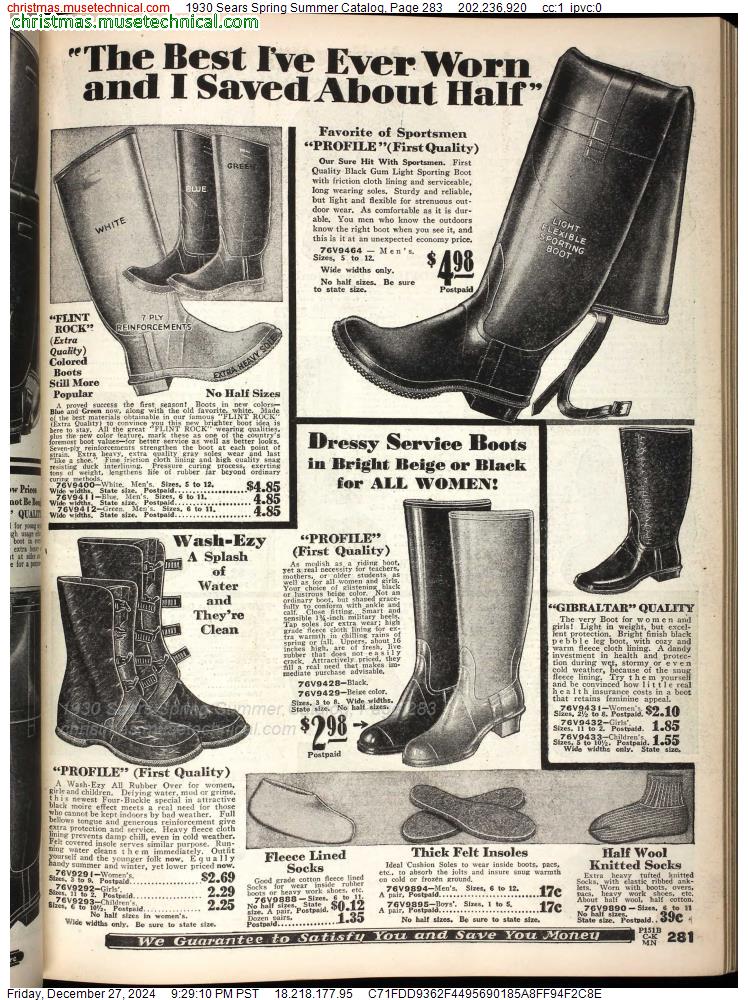 1930 Sears Spring Summer Catalog, Page 283