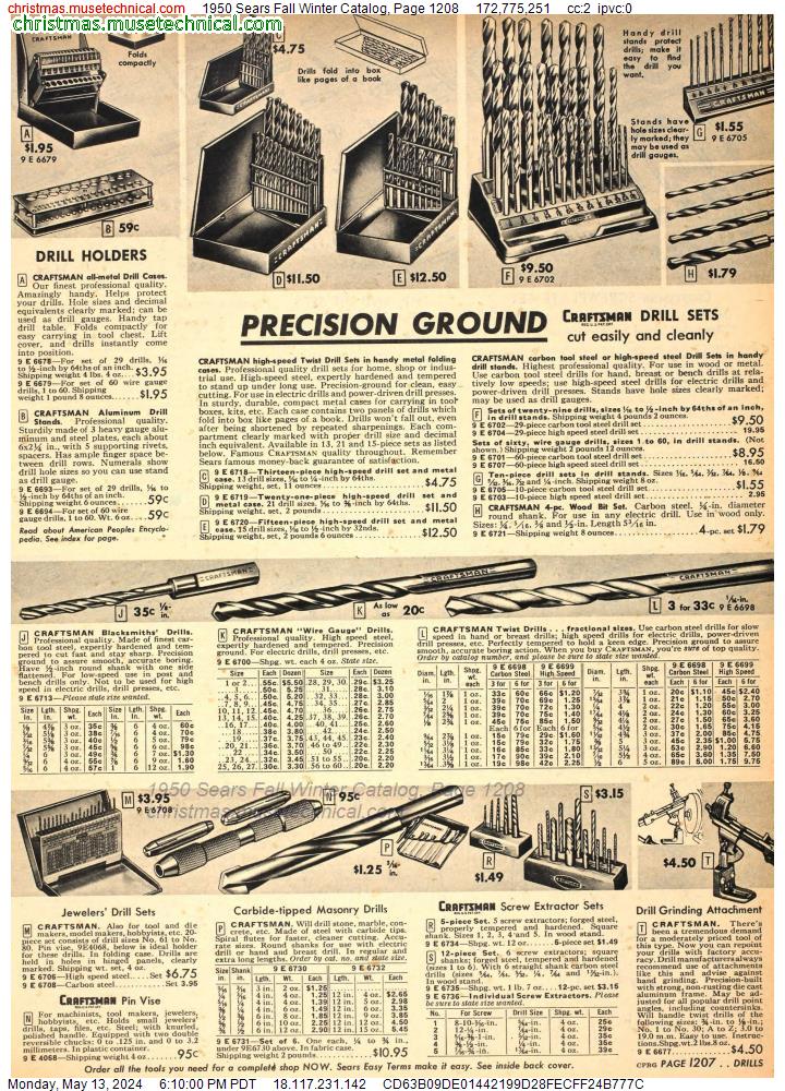 1950 Sears Fall Winter Catalog, Page 1208