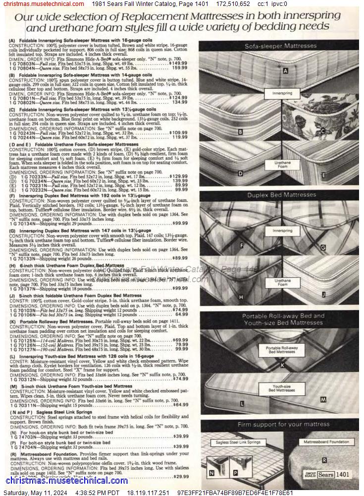 1981 Sears Fall Winter Catalog, Page 1401