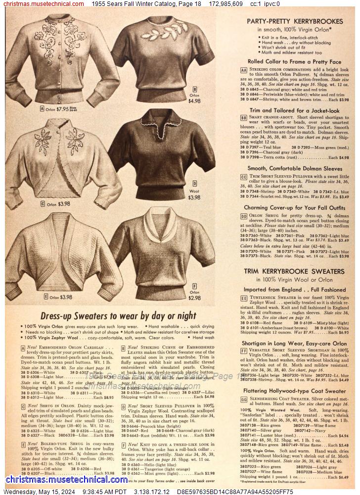 1955 Sears Fall Winter Catalog, Page 18
