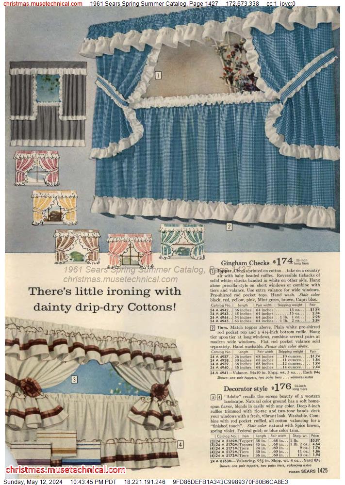 1961 Sears Spring Summer Catalog, Page 1427