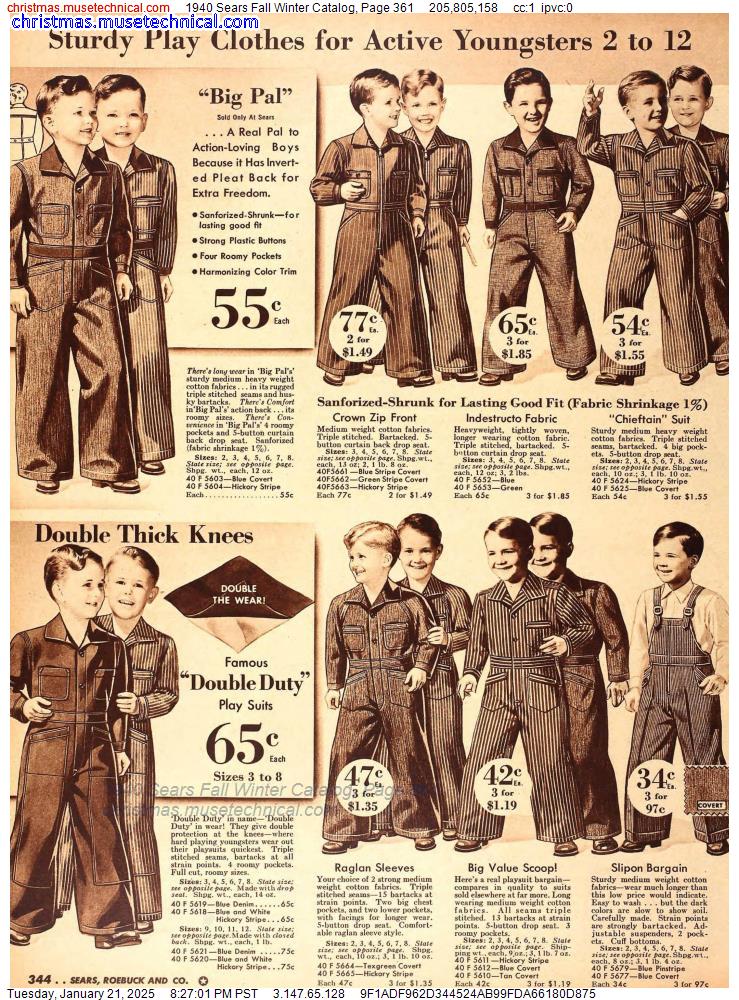 1940 Sears Fall Winter Catalog, Page 361