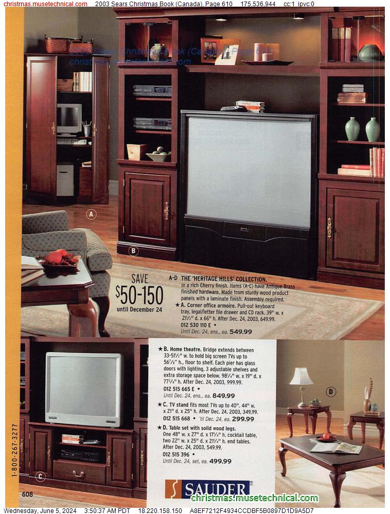 2003 Sears Christmas Book (Canada), Page 610