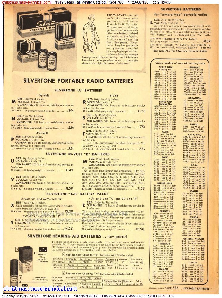 1949 Sears Fall Winter Catalog, Page 786