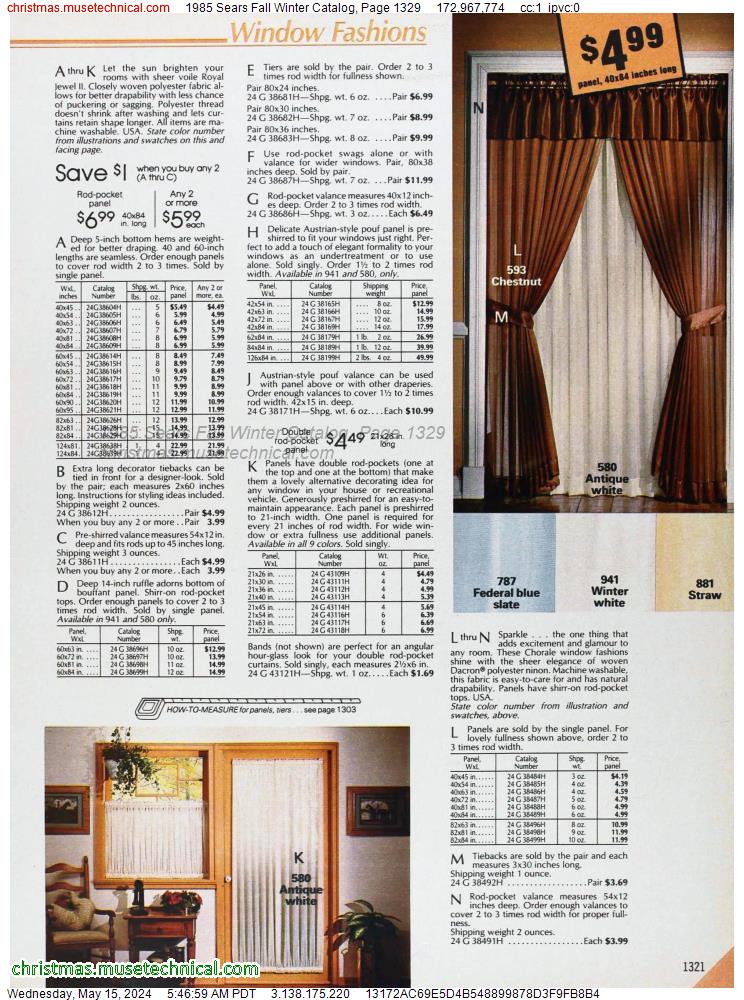 1985 Sears Fall Winter Catalog, Page 1329