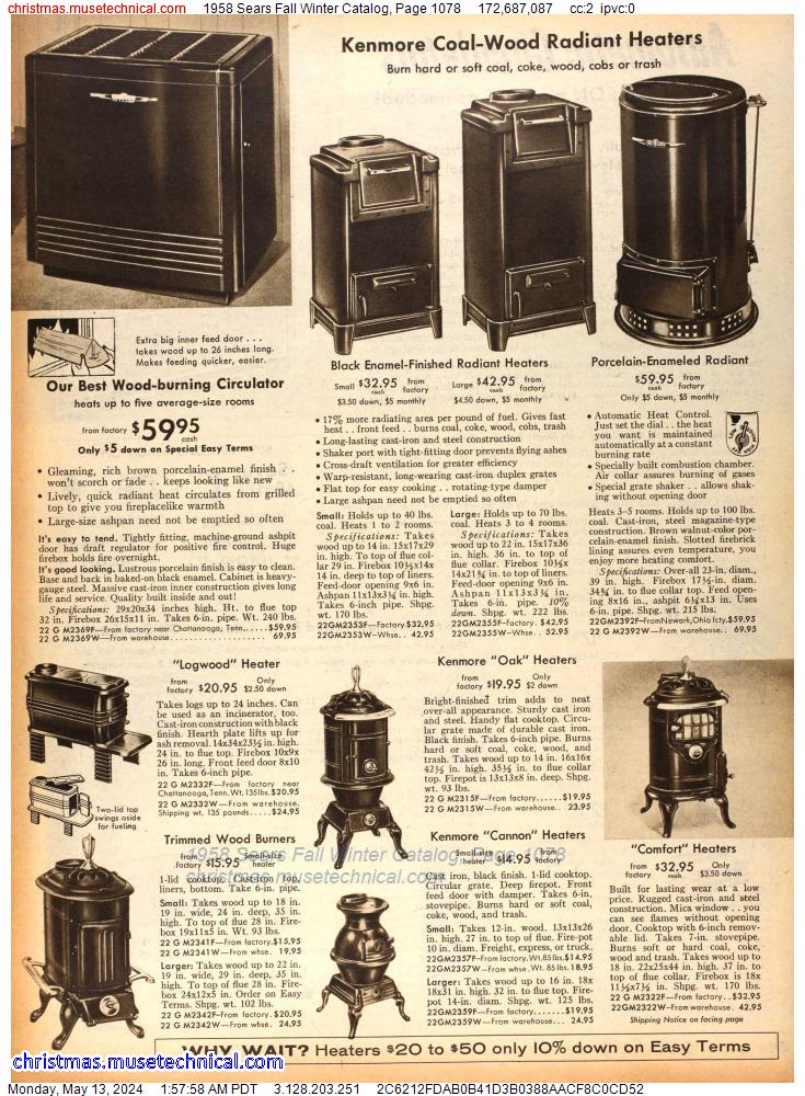1958 Sears Fall Winter Catalog, Page 1078