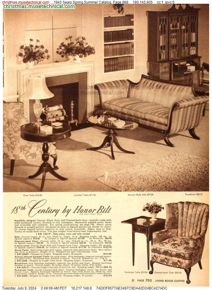 1943 Sears Spring Summer Catalog, Page 868