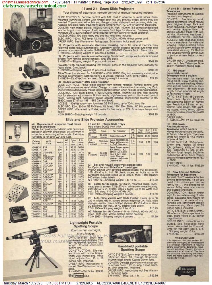 1982 Sears Fall Winter Catalog, Page 858