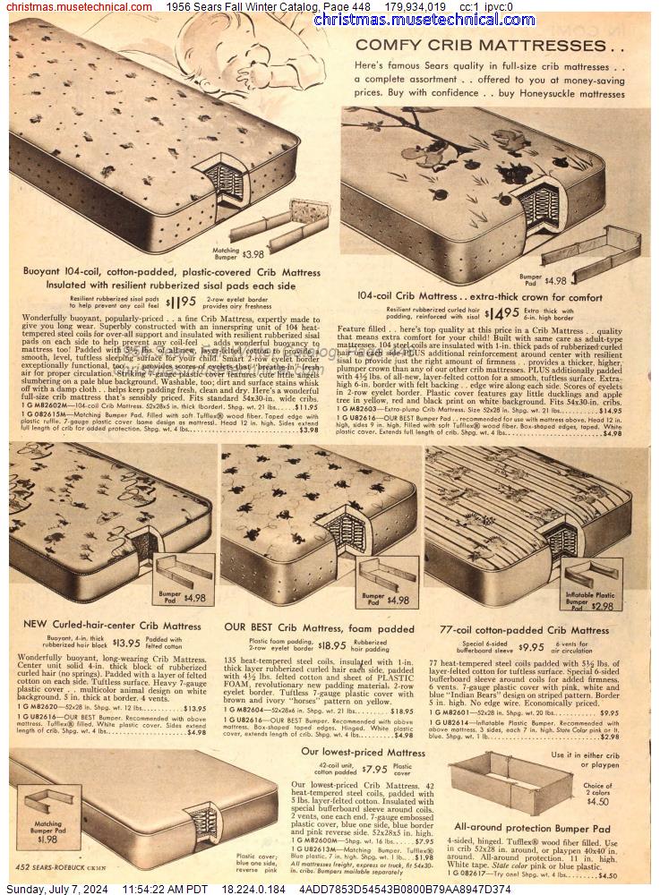 1956 Sears Fall Winter Catalog, Page 448