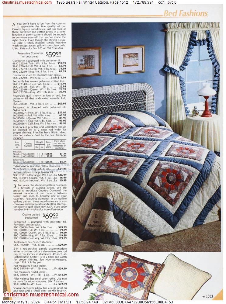 1985 Sears Fall Winter Catalog, Page 1512
