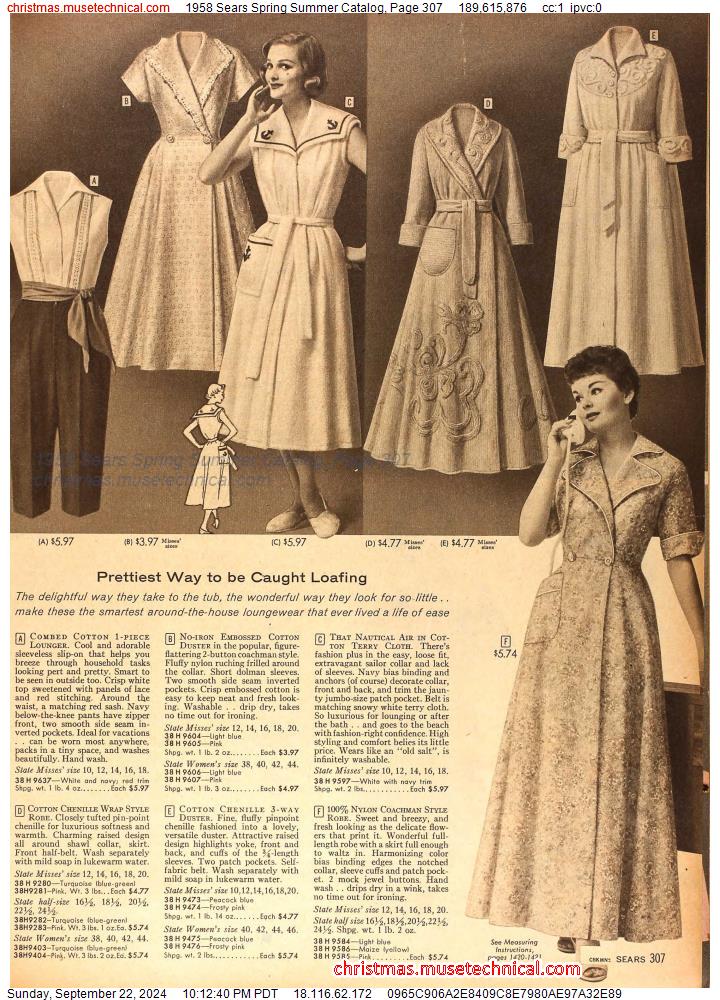 1958 Sears Spring Summer Catalog, Page 307