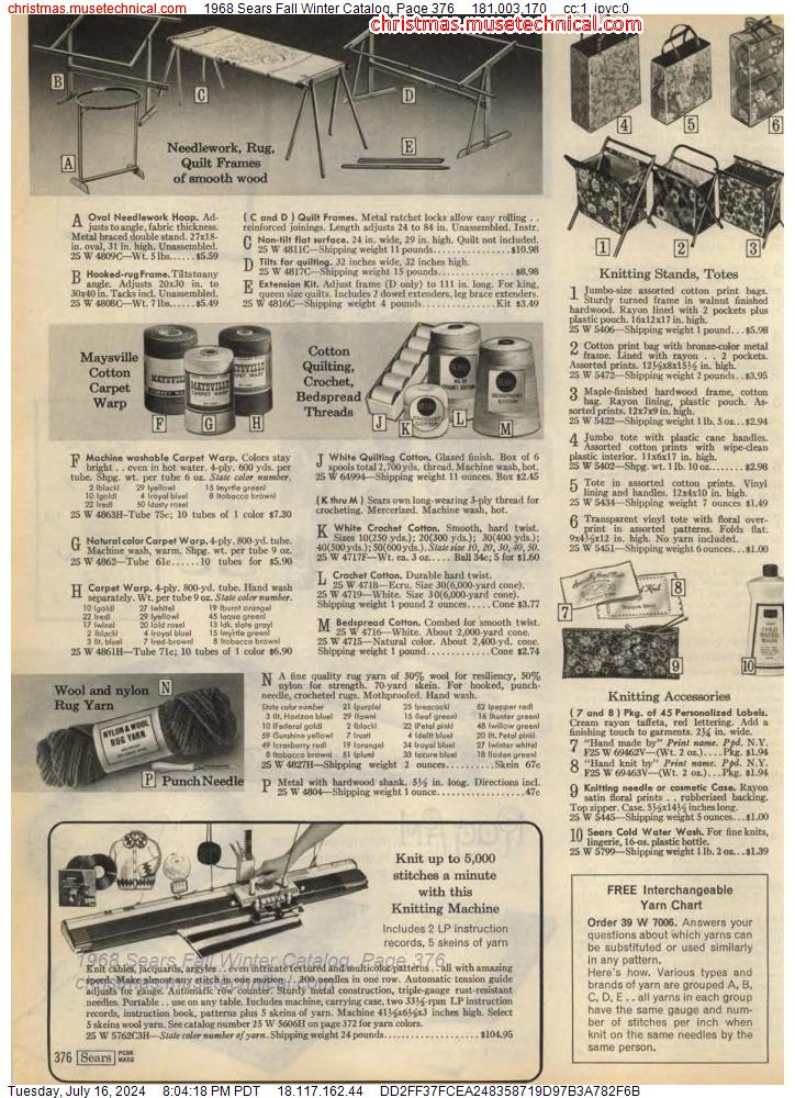 1968 Sears Fall Winter Catalog, Page 376