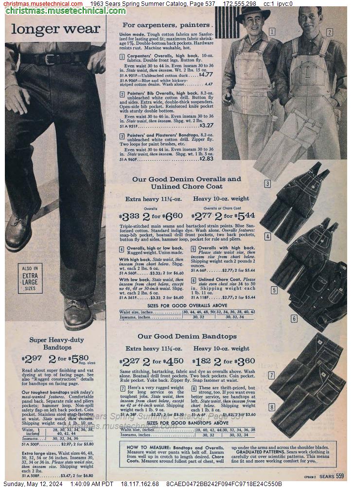 1963 Sears Spring Summer Catalog, Page 537