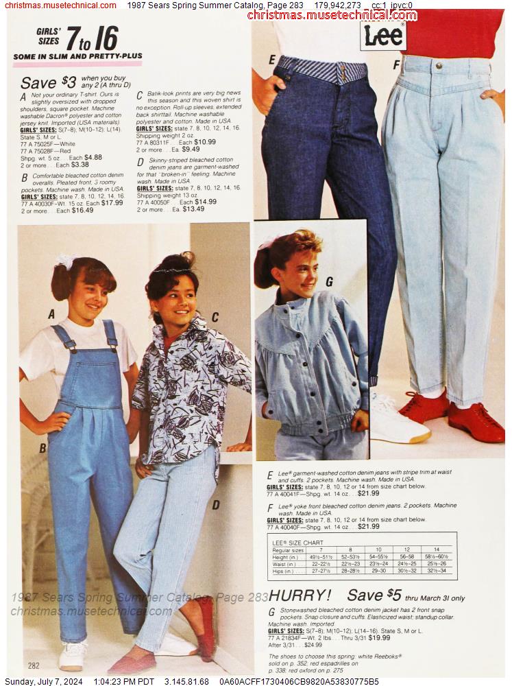 1987 Sears Spring Summer Catalog, Page 283