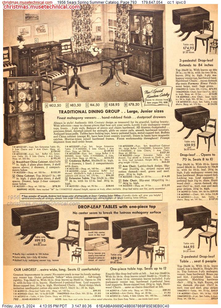 1956 Sears Spring Summer Catalog, Page 793
