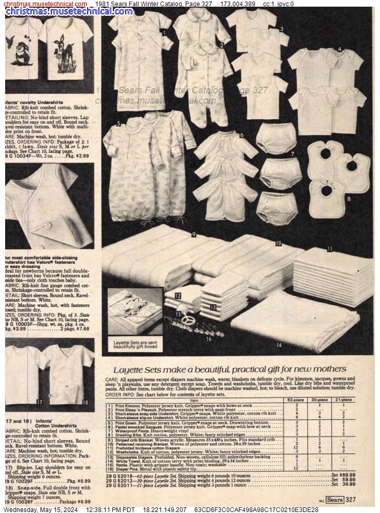 1981 Sears Fall Winter Catalog, Page 327