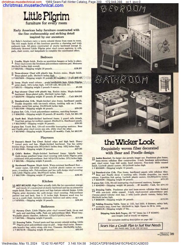 1969 Sears Fall Winter Catalog, Page 389