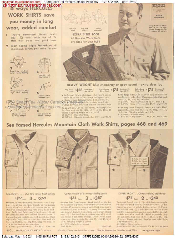1950 Sears Fall Winter Catalog, Page 467