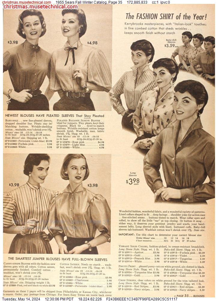 1955 Sears Fall Winter Catalog, Page 35