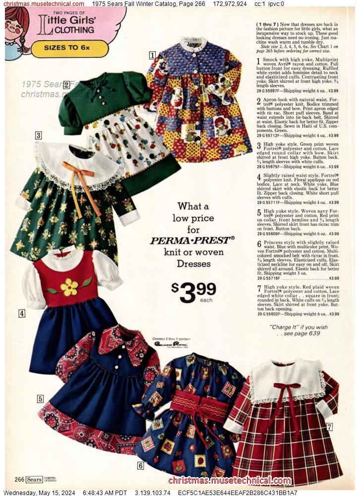 1975 Sears Fall Winter Catalog, Page 266