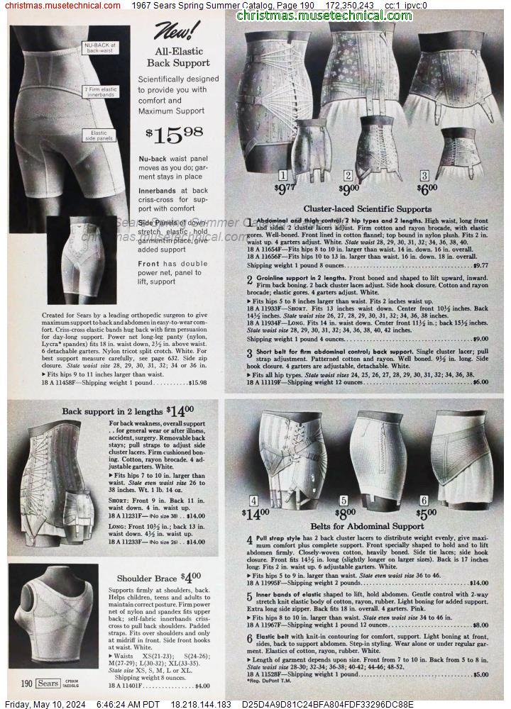1967 Sears Spring Summer Catalog, Page 190