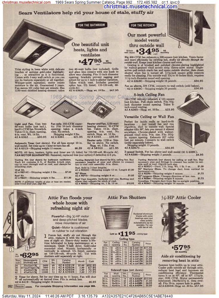 1969 Sears Spring Summer Catalog, Page 992