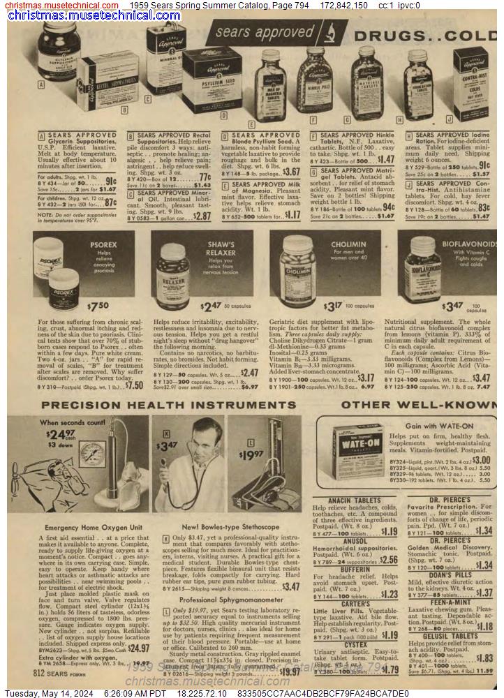 1959 Sears Spring Summer Catalog, Page 794