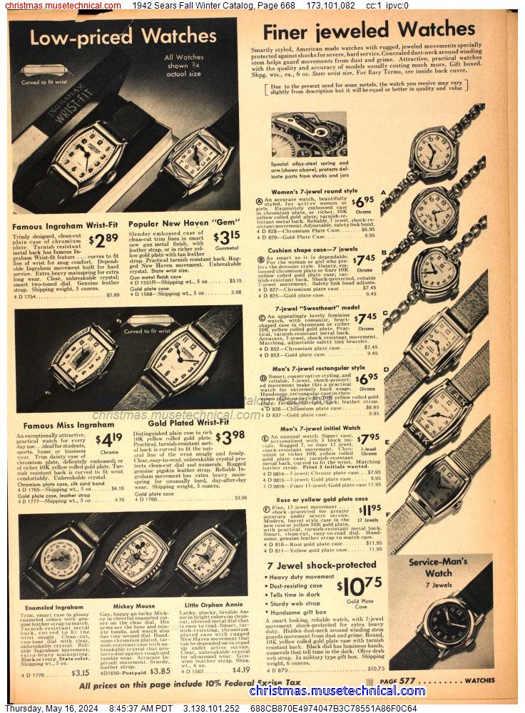 1942 Sears Fall Winter Catalog, Page 668