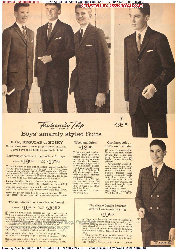 1962 Sears Fall Winter Catalog, Page 544