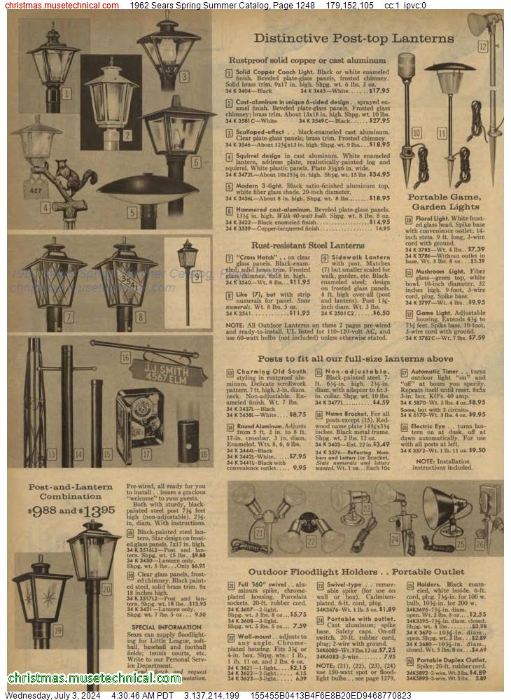 1962 Sears Spring Summer Catalog, Page 1248