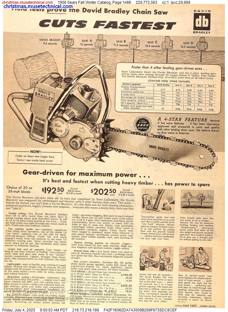 1956 Sears Fall Winter Catalog, Page 1466