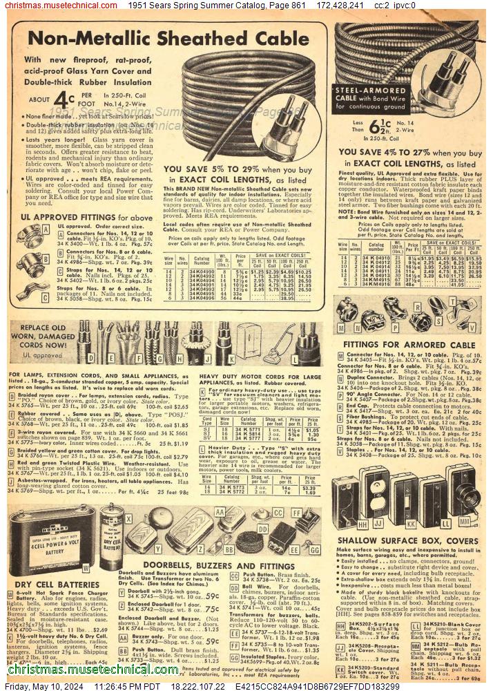 1951 Sears Spring Summer Catalog, Page 861