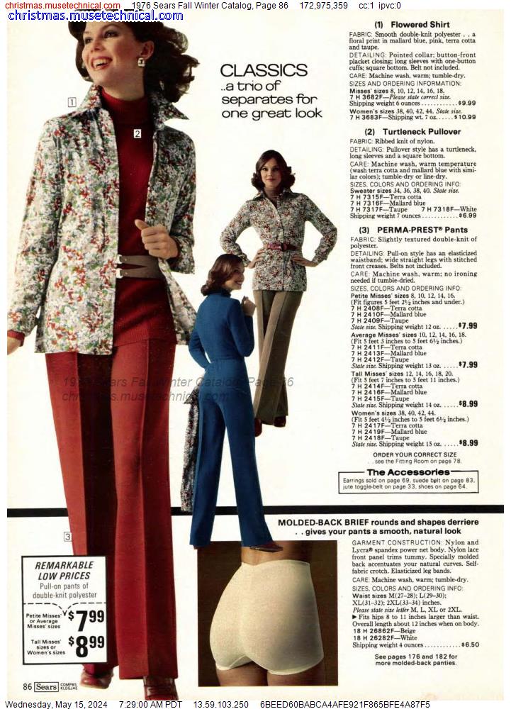 1976 Sears Fall Winter Catalog, Page 86