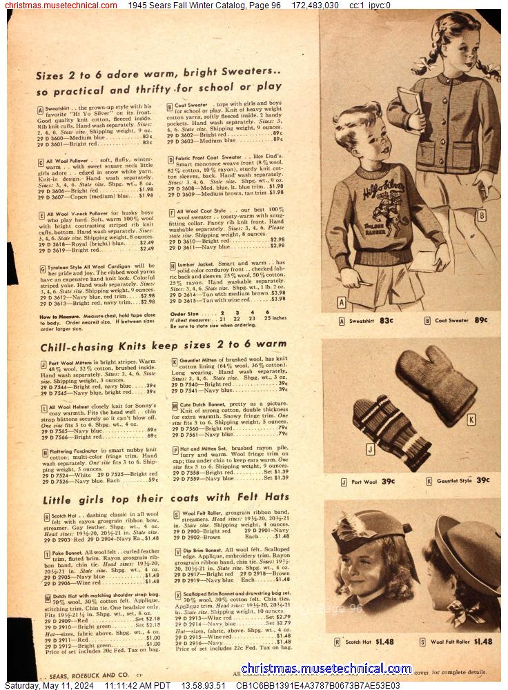 1945 Sears Fall Winter Catalog, Page 96