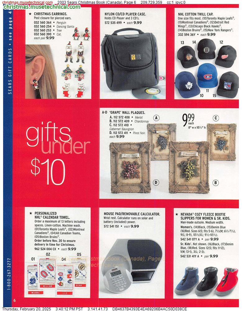 2003 Sears Christmas Book (Canada), Page 6