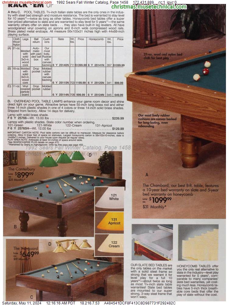 1992 Sears Fall Winter Catalog, Page 1458