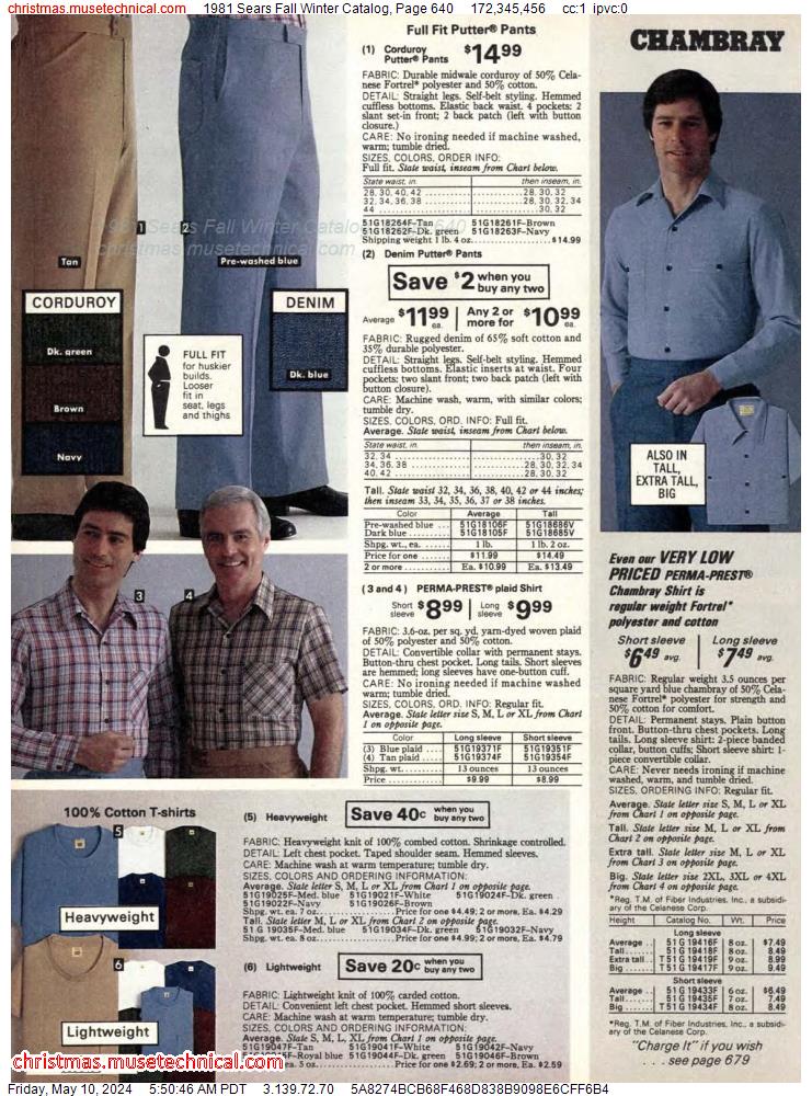 1981 Sears Fall Winter Catalog, Page 640